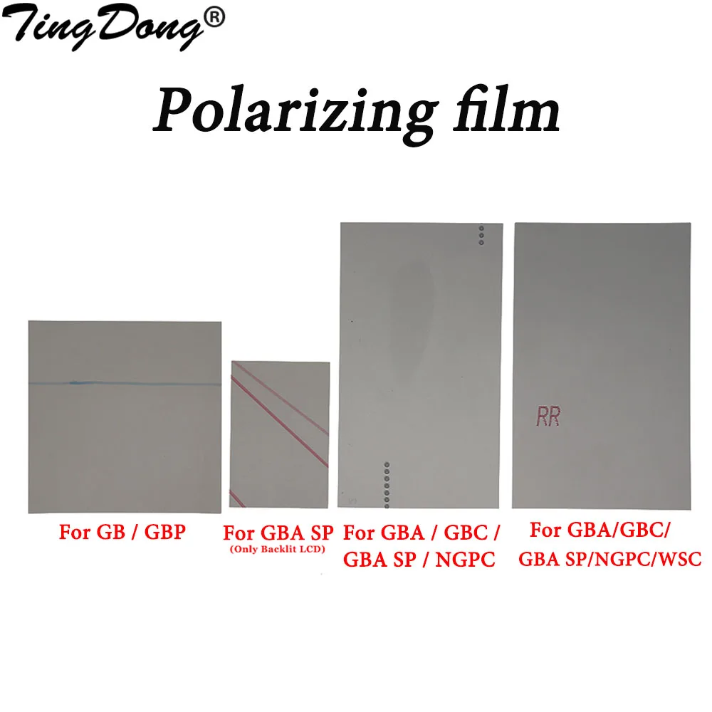 Tingdong 5pcs für gb dmg gbp hintergrund beleuchteter bildschirm teil polarisieren der film für gameboy gba gbc gba sp ngp wsc polarisator filter film