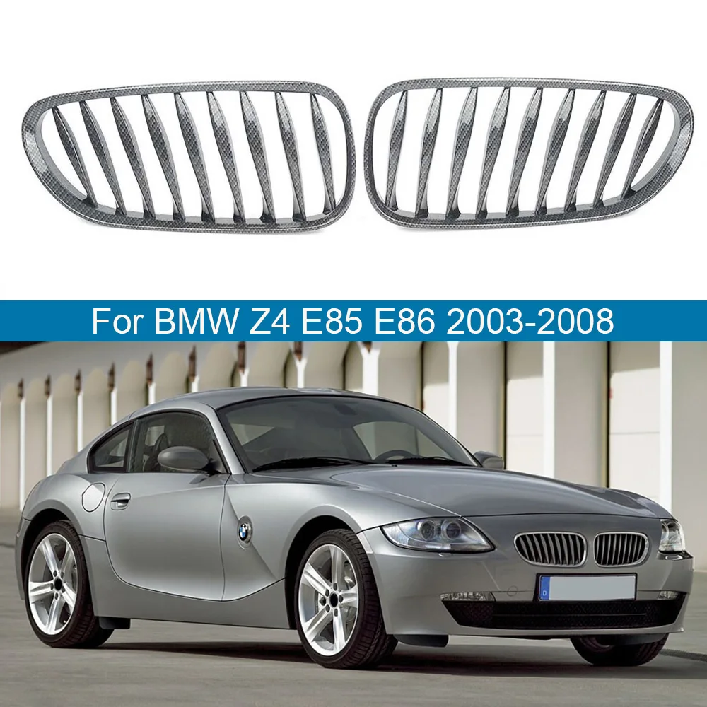 1 Pair Carbon Look Car Front Bumper Kidney Grilles Grill Sporty Style Replacement For BMW E85 E86 Z4 2003-2008 Coupe Convertible