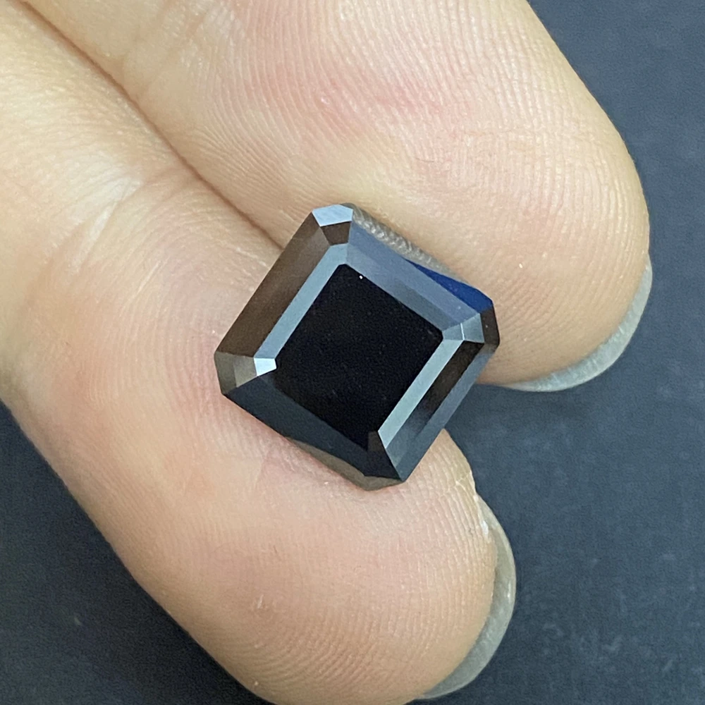 

Grown Diamond GRA 3.28 Carat 9*9mm Asscher Cut Excellent Black Moissanite Stone for Ring