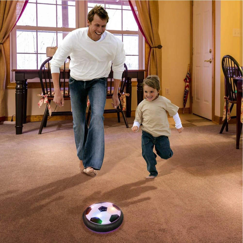 18cm Colorful Hovering Football With Flashing LED Light Air power Funny Interaction Electric Suspension Soccer Toys for children