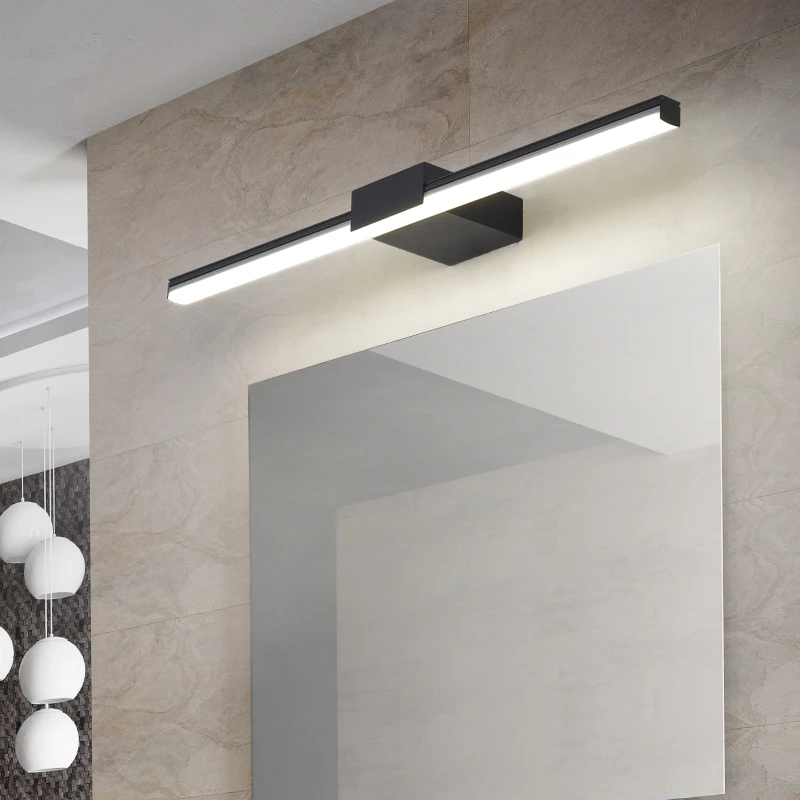 FKL Modern Mirror Lamp LED Bathroom Simple Waterproof Anti-fog Bathroom Mirror Cabinet Nordic Bathroom Mirror Lamp