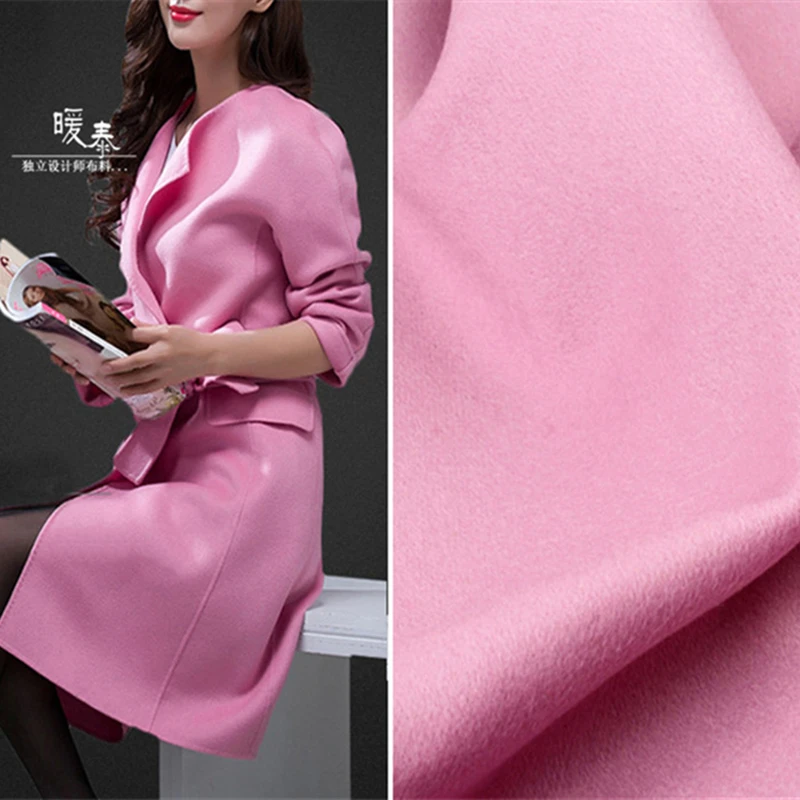 

Double-Faced Cashmere Wool Fabric 95% Wool 5 Pure Colors DIY Winter Jacket Outwear Overcoat Clothes Designer Fabric 800g/meter