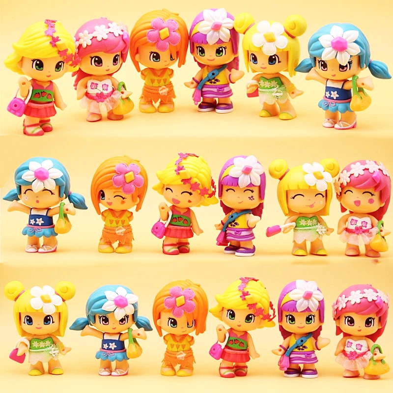 3~5pcs/lot New Original Lovely Pinypon Dolls Detachable Kids Doubleface Action Toy Figures Dolls Fashion Girl Doll Toys