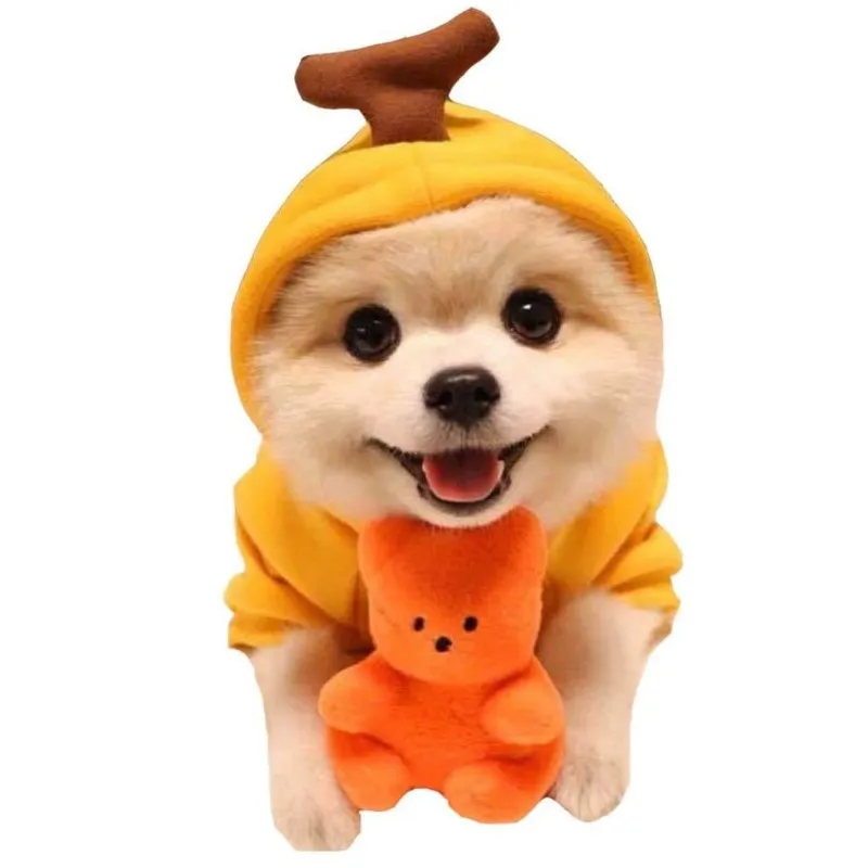 

Dog Banana Christmas Costume Hoodie Cat Pet Clothes Puppy Sweatershirt Halloween Soft Comfortable Jumpsuit Cotton Coat Outfit