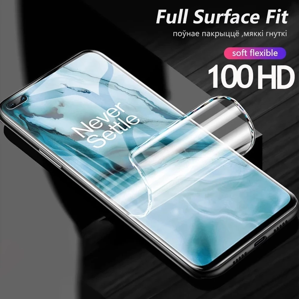 Filme de hidrogel HD para Oneplus, protetor de tela, filme de capa endurecido, Oneplus 8T, 7, 7T, 6 T, 5T, 3T, 1 +, 7T, norte N10, N100