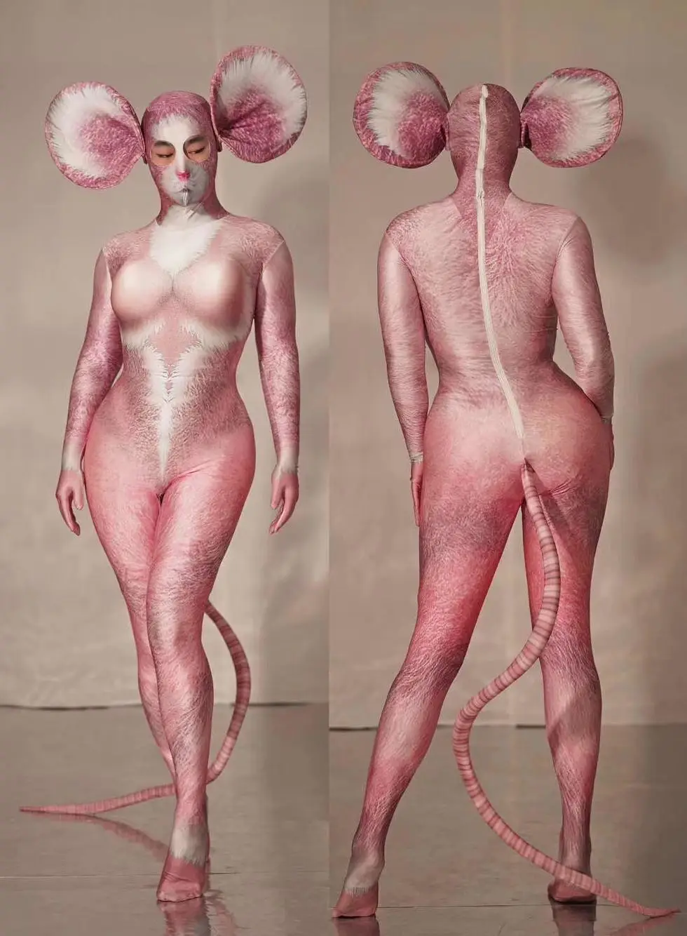 Sexy rat bodysuit gogo 3D printed costumes bar lead dance DS dance beauty mouse costumes