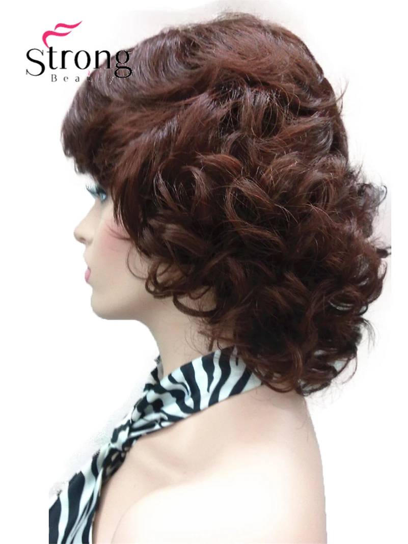 StrongBeauty Women\'s Short Curly Heat Resistant Synthetic Auburn Hair Wigs COLOUR CHOICES