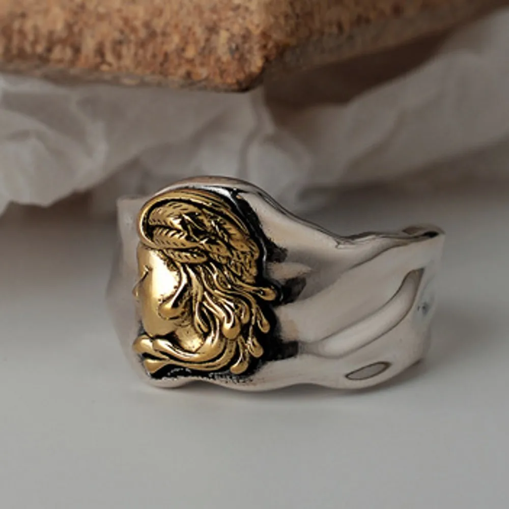 BOCAI New Real solid New S925 sterling silver irregular Woman ring distressed beautiful ring