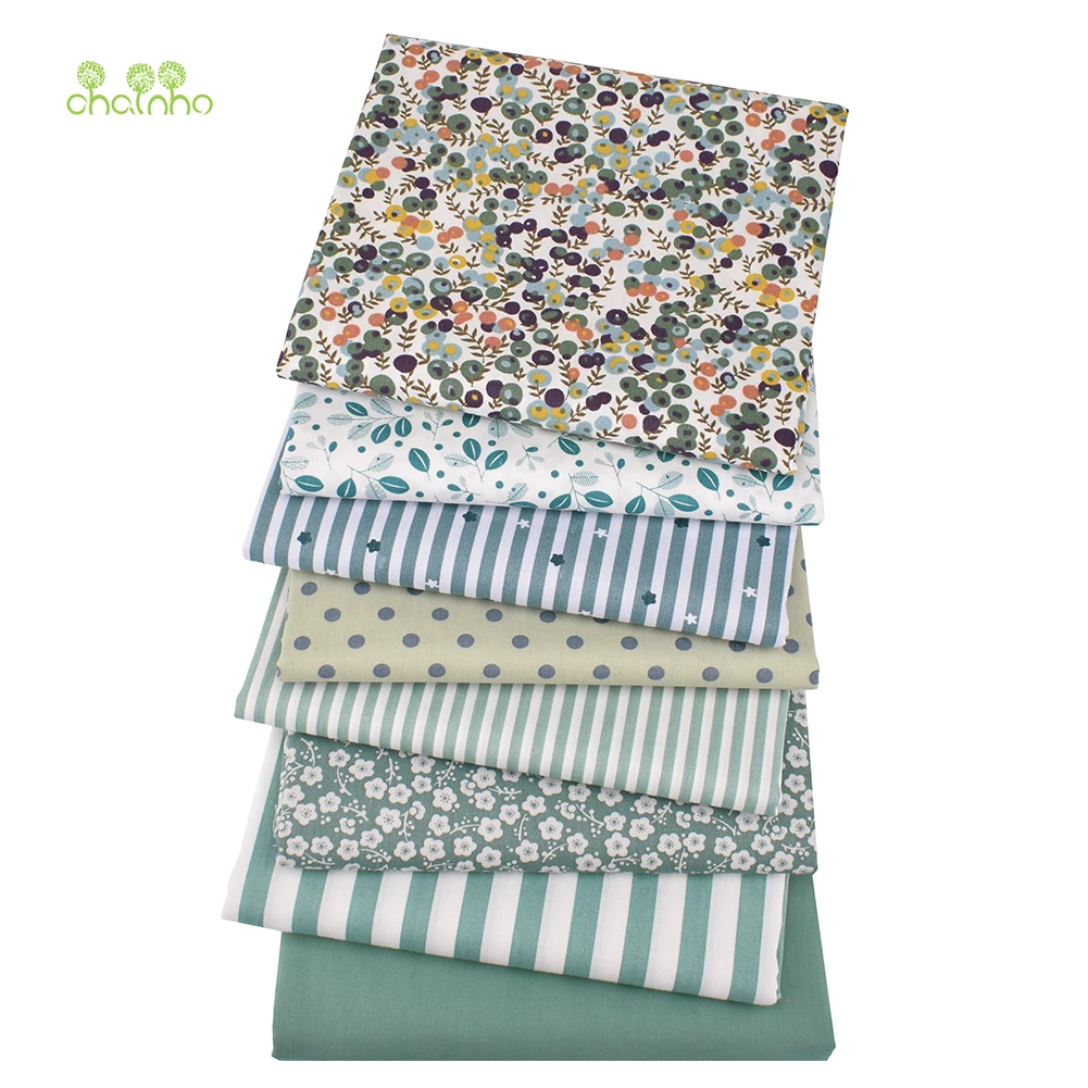 Printed Twill Cotton Fabric,Pea Green Color Series,Patchwork Clothes For DIY Sewing Quilting Baby & Child\'s Bedclothes Material