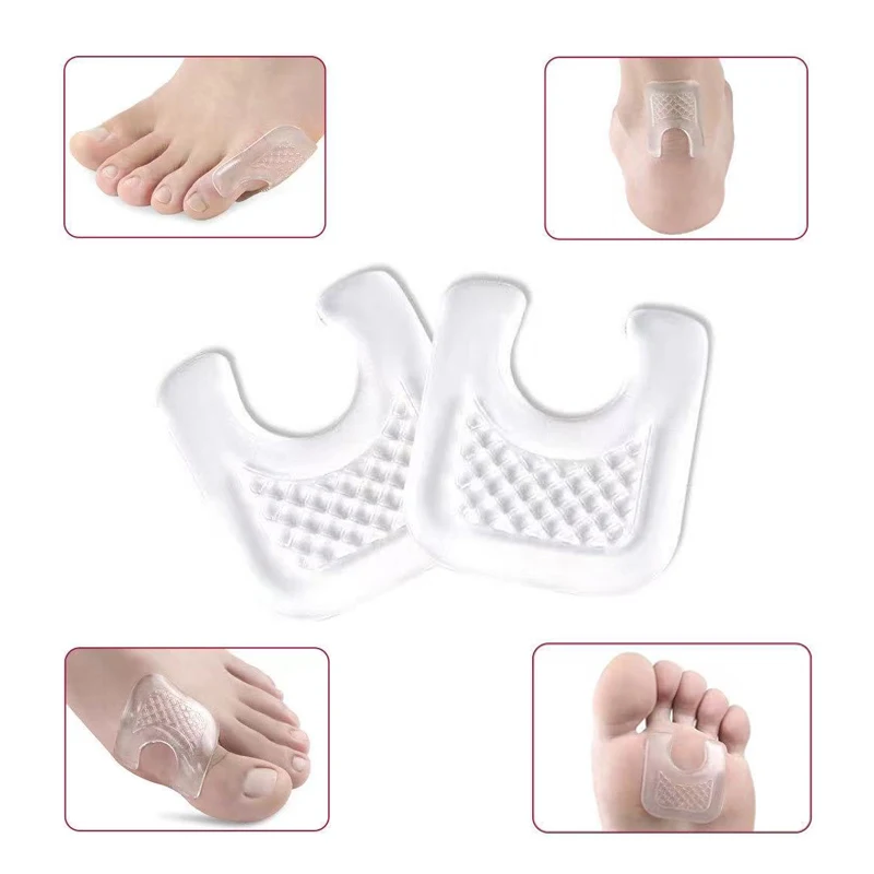 

4pcs Toe Protector U-Shaped Gel Callus Pads Waterproof Foot Corn Protector Sticker Reduce Rubbing Reusable Callus Cushions