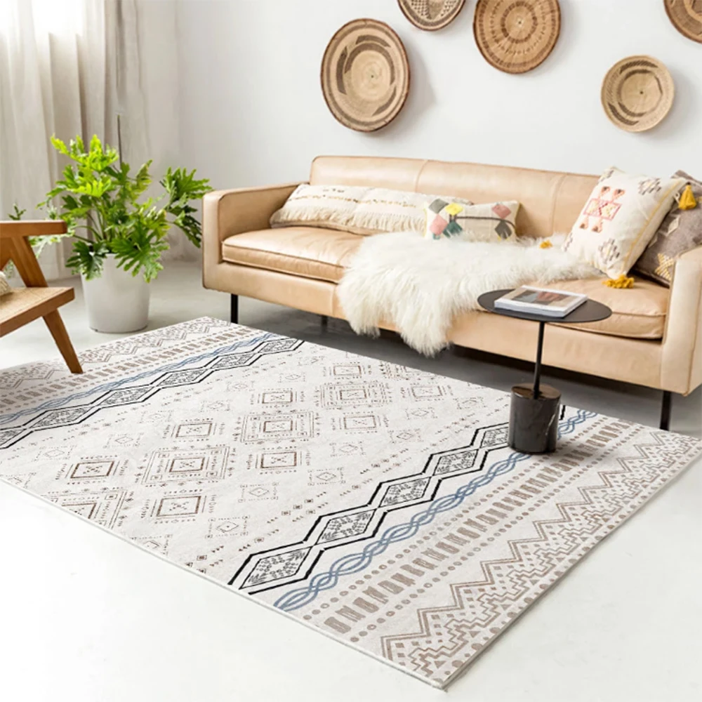 

Bohemian Carpet Printed Flannel Area Rug Room Floor Non-Slip Printed Carpet For Living Room Bedroom Home Decorative Crapet