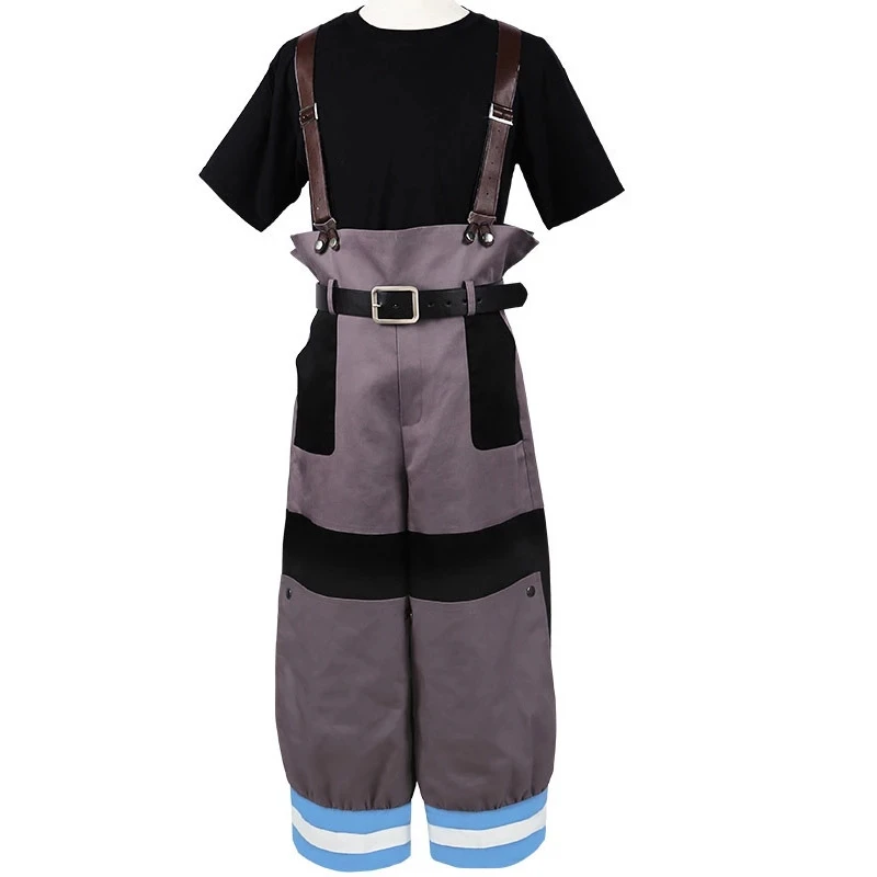 Disfraz de Shinra Kusakabe para hombres y niños, abrigo, pantalones, chaquetas, Cosplay de la fuerza de fuego, Enen no Shouboutai, Fire Brigade Asa Boiru, uniforme gratis