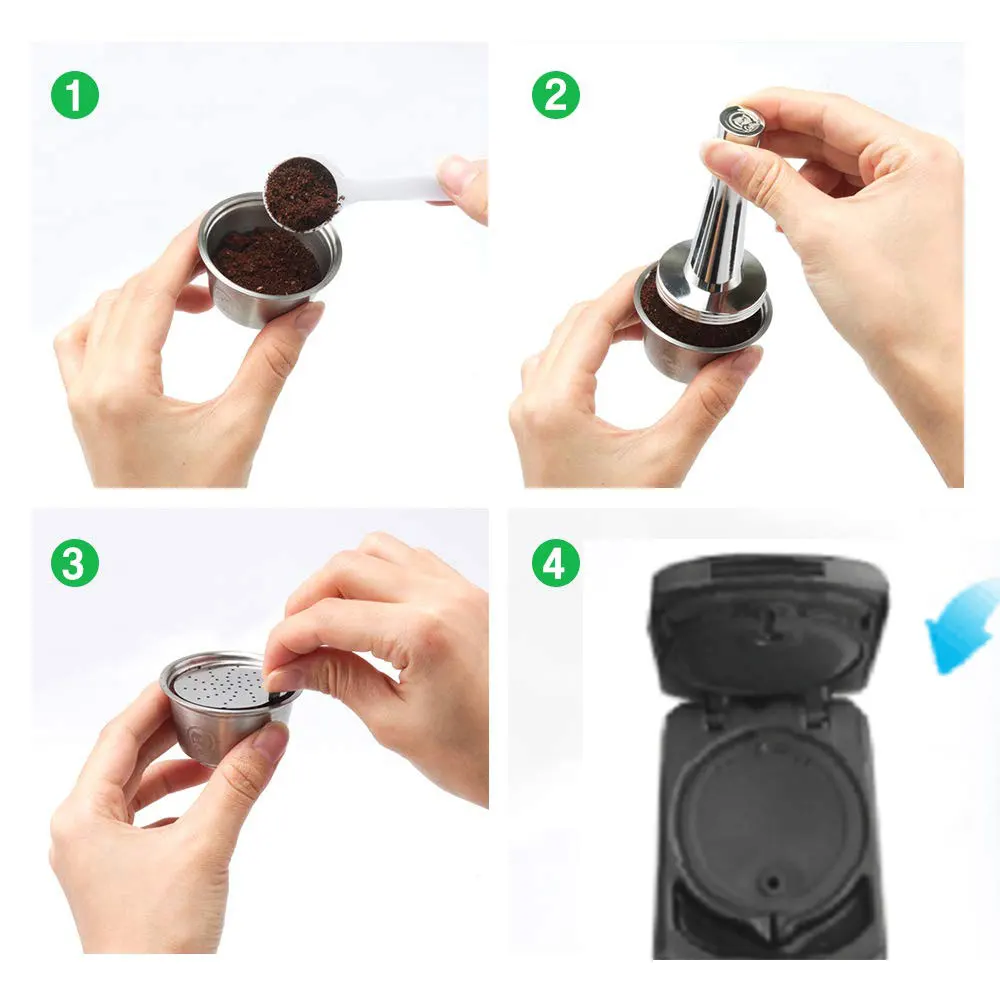 iCafilas Stainless Steel Rusable Capsule Coffee Filters Dolce Gusto LUMIO or Nescafe With  Dolci Gusto Capsule