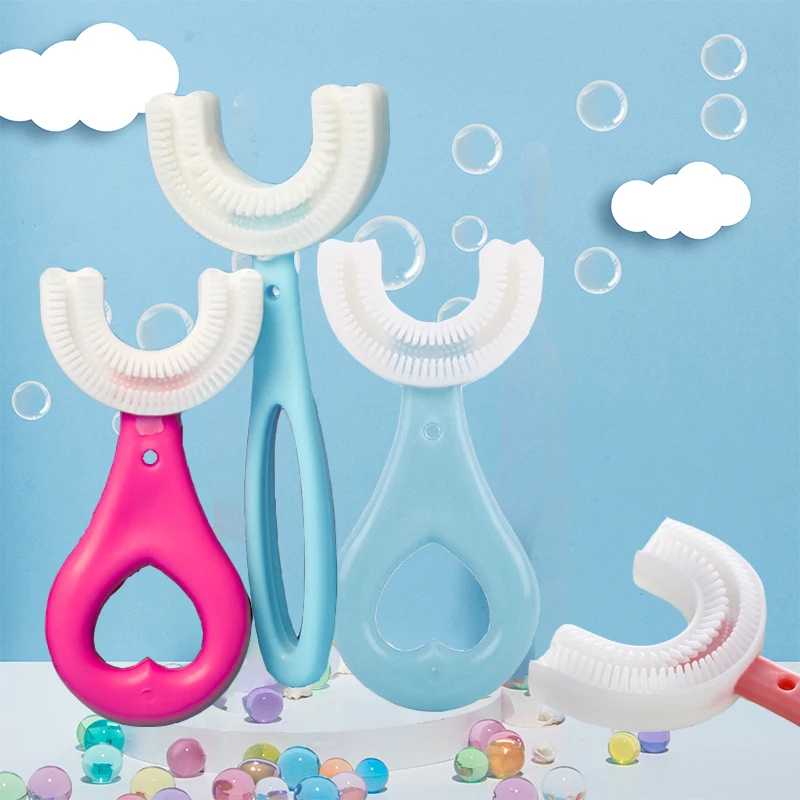 Baby Toothbrush Children 360 Degree U-shaped Soft Silicone Tooth Brush Kids Teeth Oral Care Cleaning New Born Baby Items