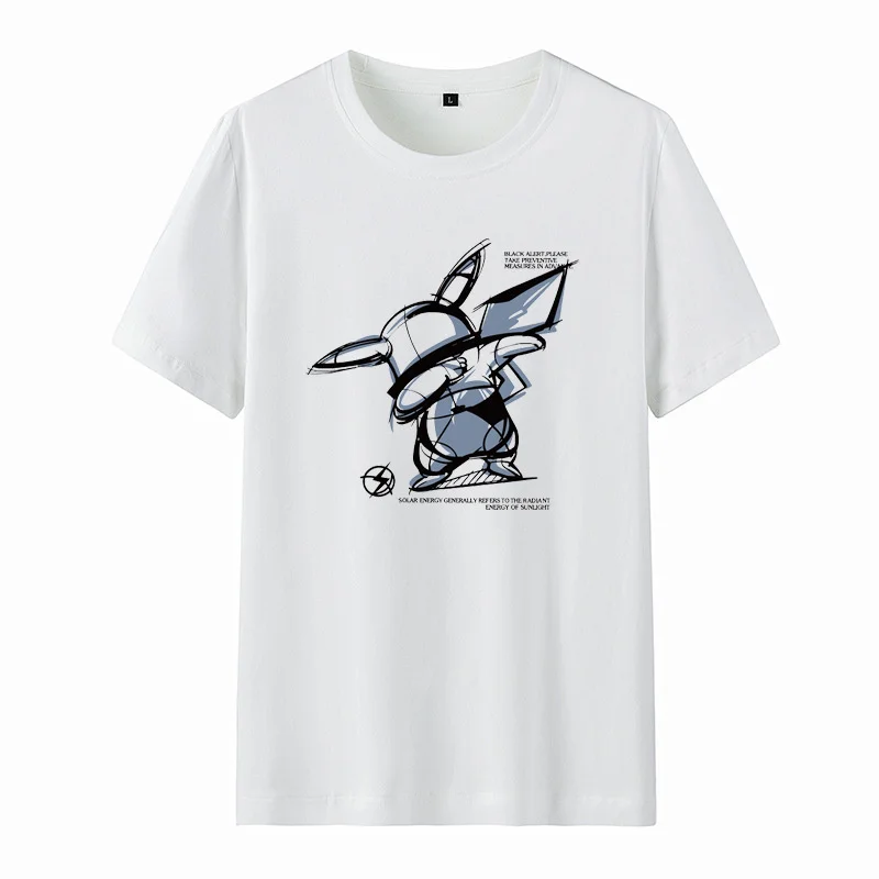 

Casual Fashion Advertising Logo Trend Harajuku Short Sleeve All-match Academy Men's T-shirt Round Neck Soft Breathable Clothing
