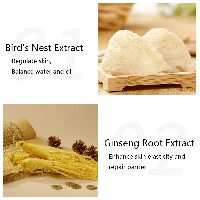 20pcs Gold Bird'S Nest Sleeping Mask Ginseng Root Skin-Friendly Smooth Moisturizing Delicate Skin Repairing Skin Care No Wash