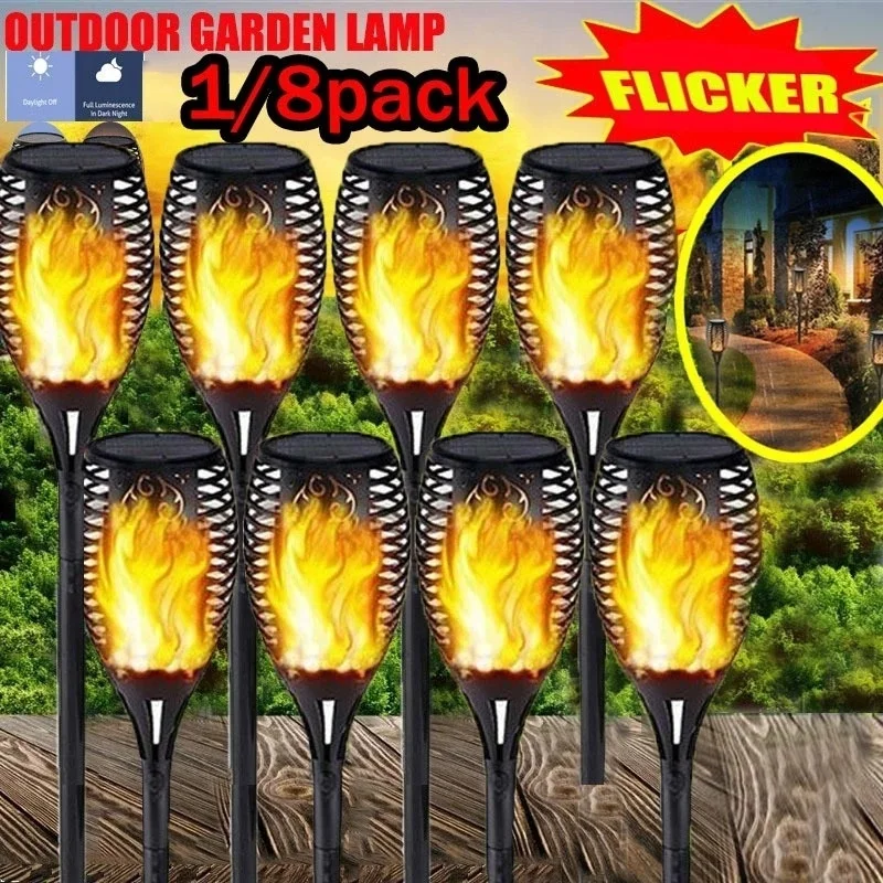 

12LED 33LED Solar Flame Torch Light Flickering Waterproof Garden Decor Landscape Lawn Lamp Path Lighting Torch Outdoor Light