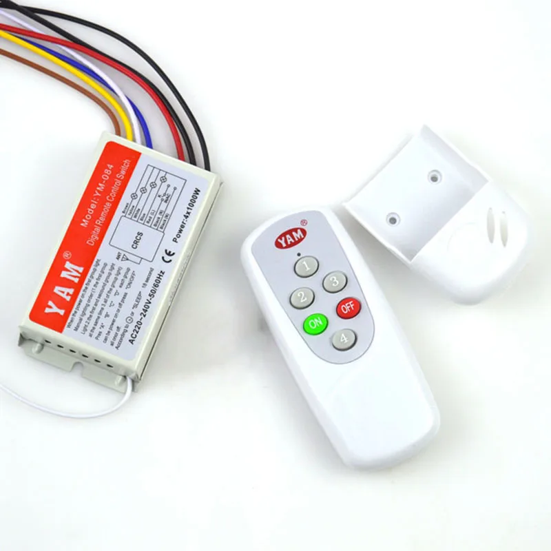 

4 Ways 5 Sections Manual Digital Remote Control Switch 110V 220V Intelligent Remote Controller Smart Wireless Wall Switch