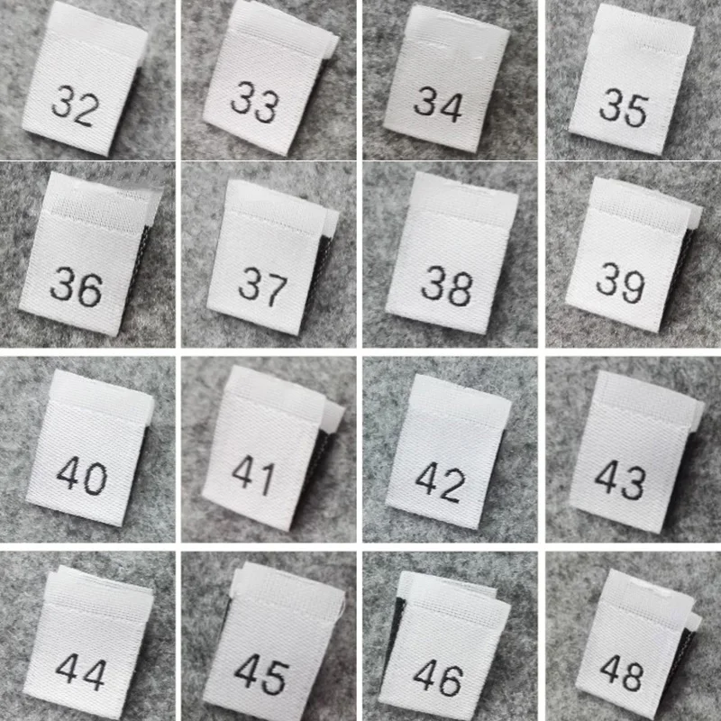 500Pcs Clothing Size Label Number White Garment T Shirt Clothes Dress Cloth Pants Fabric Label Tag 35*12mm