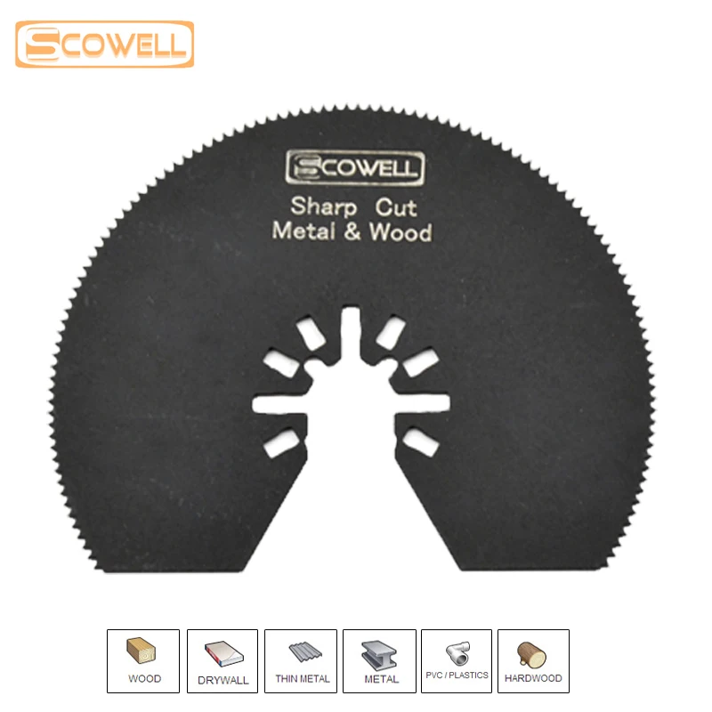 SCOWELL 80 مللي متر نصف دائرة يغرق أداة متعددة تتأرجح شفرات المنشار صالح لآلة تجديد Multimaster لقطع المعادن الناعمة
