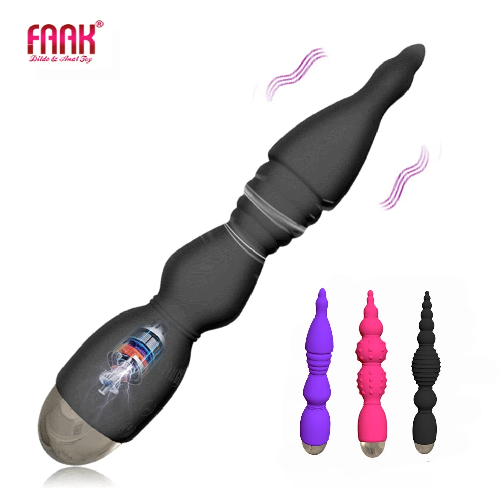 FAAK Wand Vibrator Anal Beads Silicone Sex Toys For Women Man Couples Clitoris Stimulate Female Masturbator Body Massage