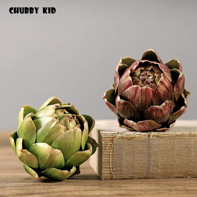 

6pcs/lot ! wholesale High simulation real touch artificial Pineapple flower head Succulent plants fake artichoke hearts