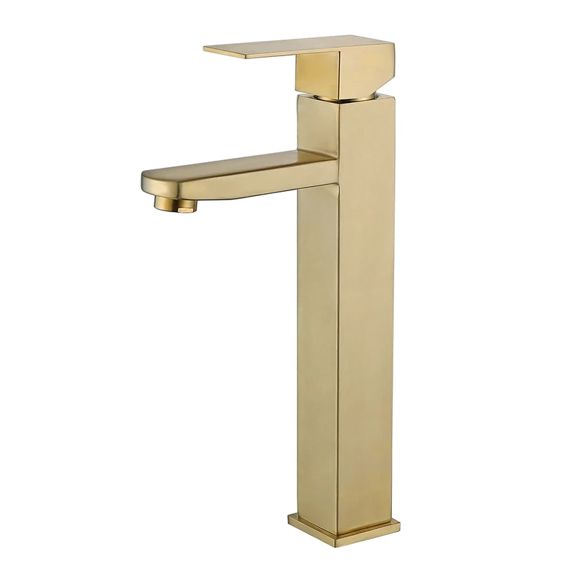 Bathroom Basin Faucet Brushed Gold Bathroom Tap Sink Mixer Hot & Cold 304 Stainless Steel Sink Faucet Bathroom Lavotory Faucet