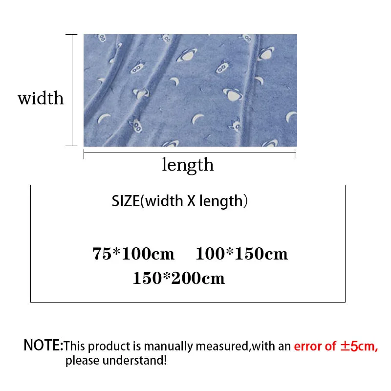 Luminous Warm Flannel Blankets Night Fluorescent Geometric Sheet Sofa Throw Bedspread Children's Siesta Leisure Bed blankets image 6