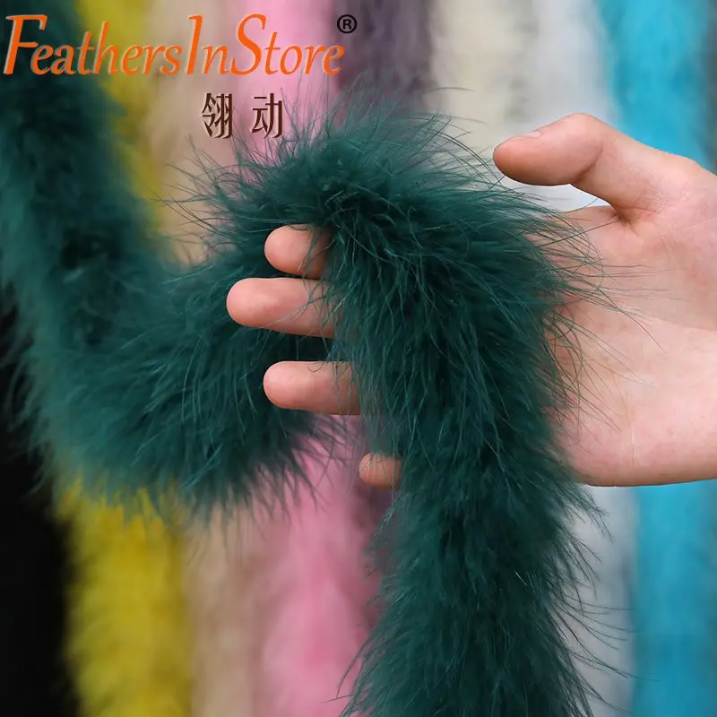 Strung Plumes 20 yards18g Fluffy Thickest Marabou Feather Boa Wedding Turkey Plumage Scarf for Handwork Garment Dress Accesories