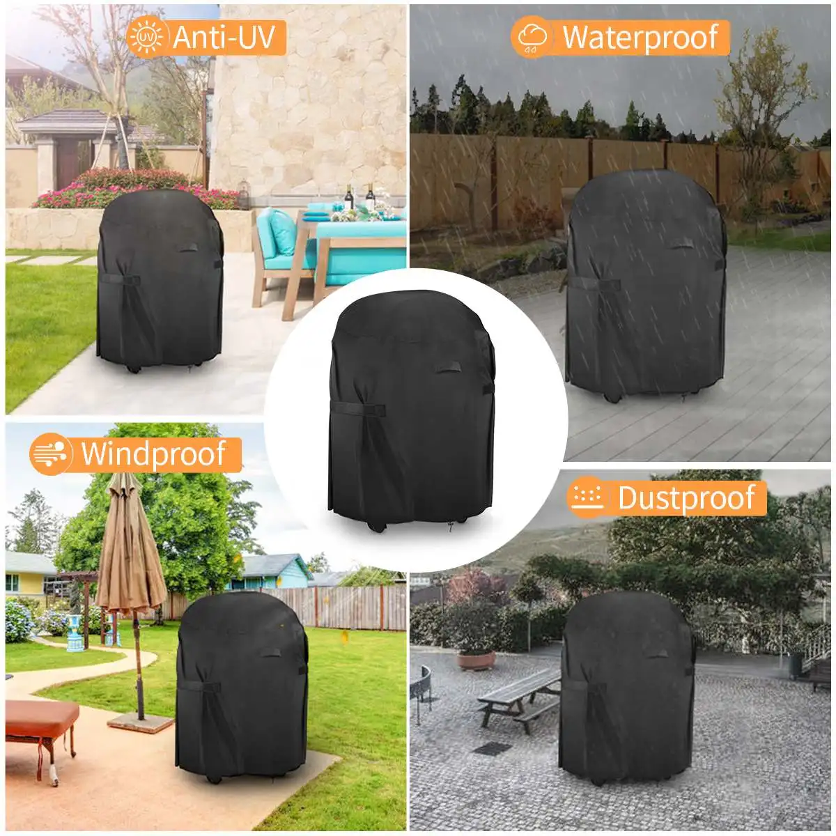 BBQ Cover Outdoor Dust Waterproof Weber Heavy Duty Grill Cover Anti Dust Rain Dust-proof Electric Barbeque Grill Protector Cover