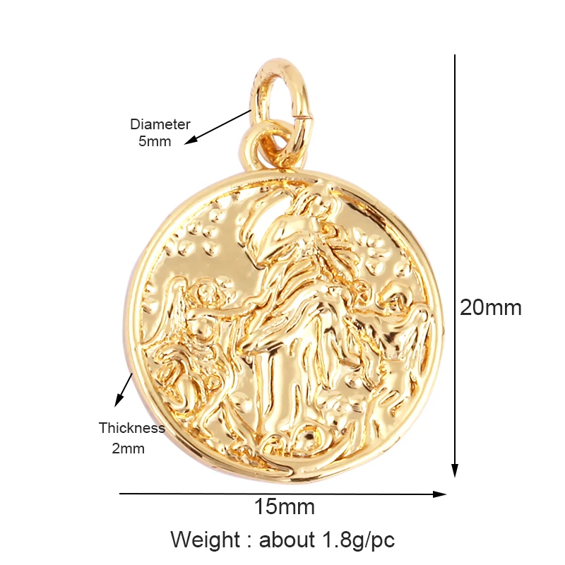 Löwenzahn Erde Stern Herz Hand Zirkonia CZ gepflastert Charm, 18K echt vergoldet Farbe, Handwerk Schmuckzubehör L87 – Detail 4