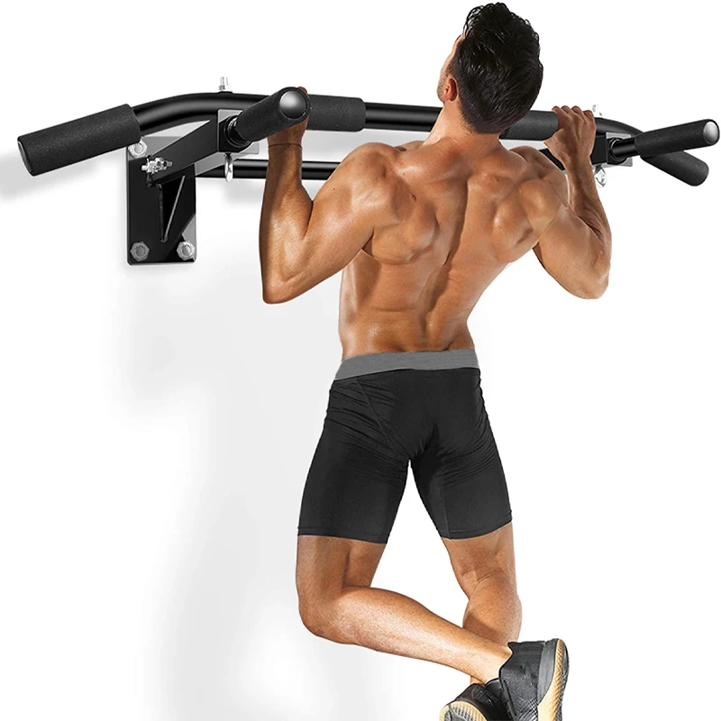 Fitness Wall Mounted Heavy Duty Horizontal Bar Steel Chin-up For Home Gym Indoor Pull Up Training Bar Large Equipment Load 200kg