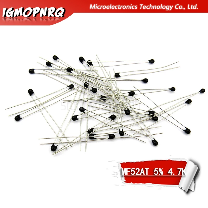 20pcs MF52AT 4.7K 3950 +/-5% NTC-4.7k/3950 ntc-mf52at 4.7K B value: 3950 thermistor temperature sensor MF52