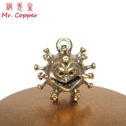 Brass Cartoon Virus Model Figurines Miniatures Key Chain Pendants Jewelry Desktop Small Ornaments Home Decoration Souvenir Gifts