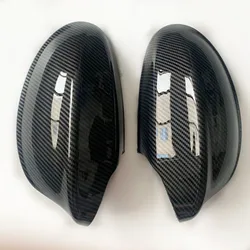 2 Pcs Carbon Fiber Rearview Mirror Cover Caps Shell For BMW 1 3 Series E81 E82 E87 E88 E90 E91 E92 E93 2004-2009 Car Accessories