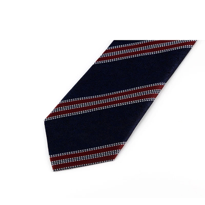 Fashion Navy Blue Striped Tie 8 CM Wide Luxury Ties for Men Business Work Wedding Necktie Men\'s Gift With Box