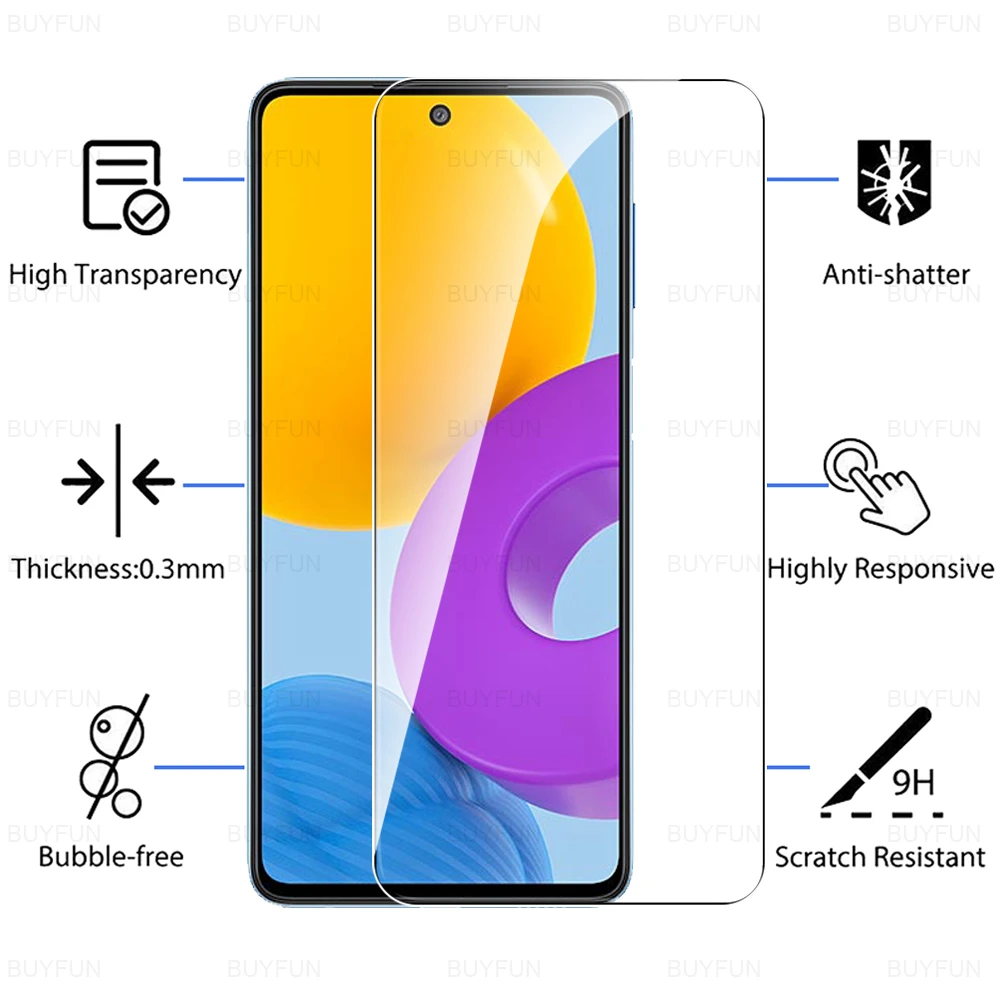 4PCS 9H Tempered Glass For Samsung Galaxy M52 5G 6.7" Screen Protector For Samsung M52 5G Samsun M52 M 52 Protective Film Cover