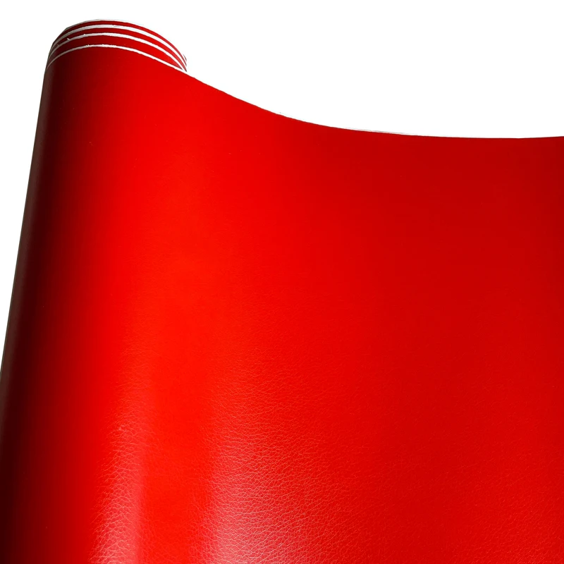 غرامة الحبوب الأحمر جلدية لينة اللمس الفينيل التفاف ورقة لفة لاصق وحدة التحكم الكمبيوتر غلاف لاصق للكمبيوتر المحمول سيارة ملصق لصائق التفاف #2