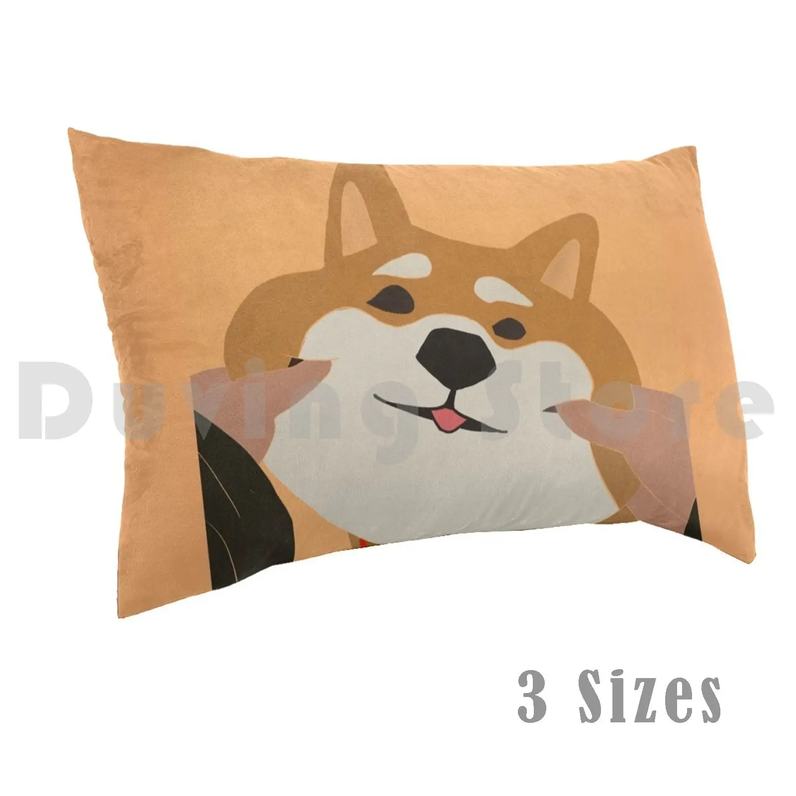 Cute Shiba Cheeks SquishPillow case Cute Shiba Cute Dog Simple Orange Squish Cheeks Adorable Kawaii