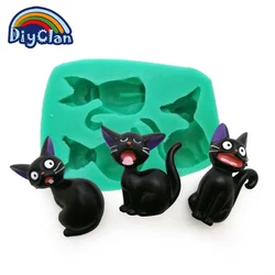 NEW Cartoon Style Three Cats Silicone Molds For Cake Decorating Fondant Cake Mold Chocolate Soap Mould Cake Tools F0682XM