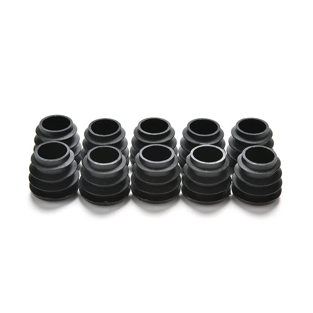 10Pcs/lot New Plastic Furniture Leg Plug Black Round Steel Pipe Tube Blanking End Caps Insert Plugs16-35mm decorative dust cover