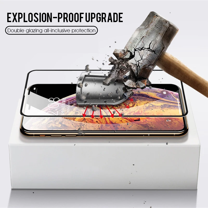 200D Curved Full Cover Protective Glass For iPhone 11 Pro X XS Max XR Tempered Screen Protector Film iPhone 11 12 13 Pro Max
