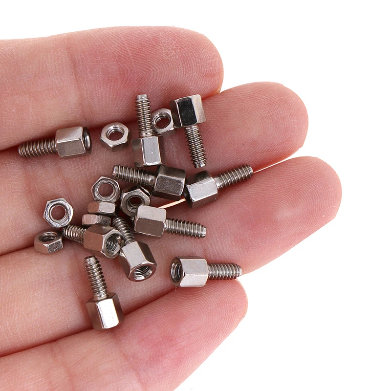 10Pairs Metal Header Plate Bracket Stud Bolt & Nut Nuts Screw D-Sub VGA Serial