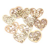 12pcs Mixed Lace Heart Wood Crafts Pendant For Home Hanging Ornaments DIY Scrapbook Wedding Decor Embellishments 38x50mm mt2127