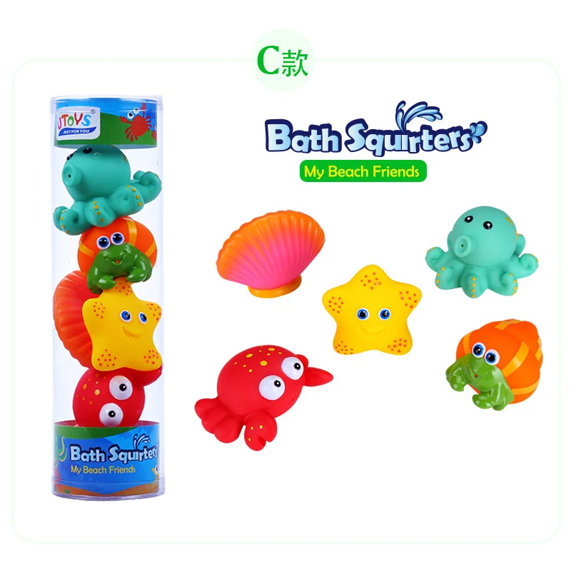 Brinquedos de banho do bebê encontrar peixes crianças flutuador spray água squeeze aqua borracha macia banheiro jogar animais banho figura brinquedo para crianças