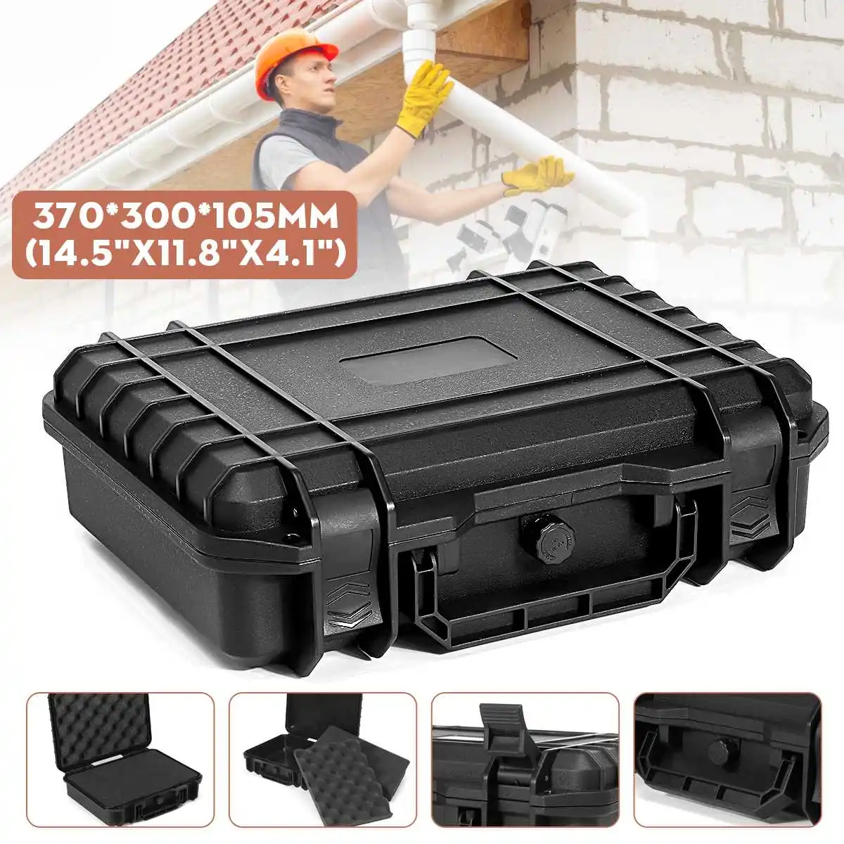 Waterproof Shockproof Tool Case Sealed Tool Box Safety Resistant Camera Photography Multimeter Storage Box Suitcase With Sponge