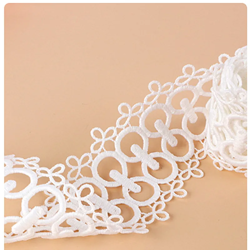 Hollow Out Floral Embroidered Lace Ribbon 60 mm Width DIY Apparel Sewing Fabric Lace Dress Clothing Decoration KS88519-6