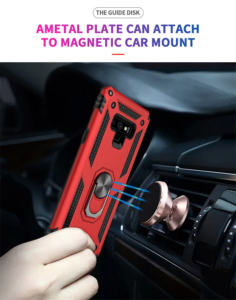 For Samsung Galaxy Note 9 Case Magnet Car Ring Stand Holder Cover for Samsung Galaxy Note 9 Note9 SM-N960F Coque Capa fundas