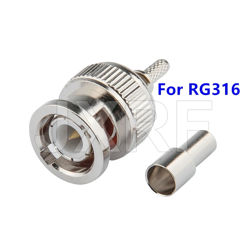 JXRF Connector BNC Male Female Crimp Extrusion For RG316 RG58 RG59 RG6 LMR300 RG8 LMR400 RG213 Cable RF Connector Adapter