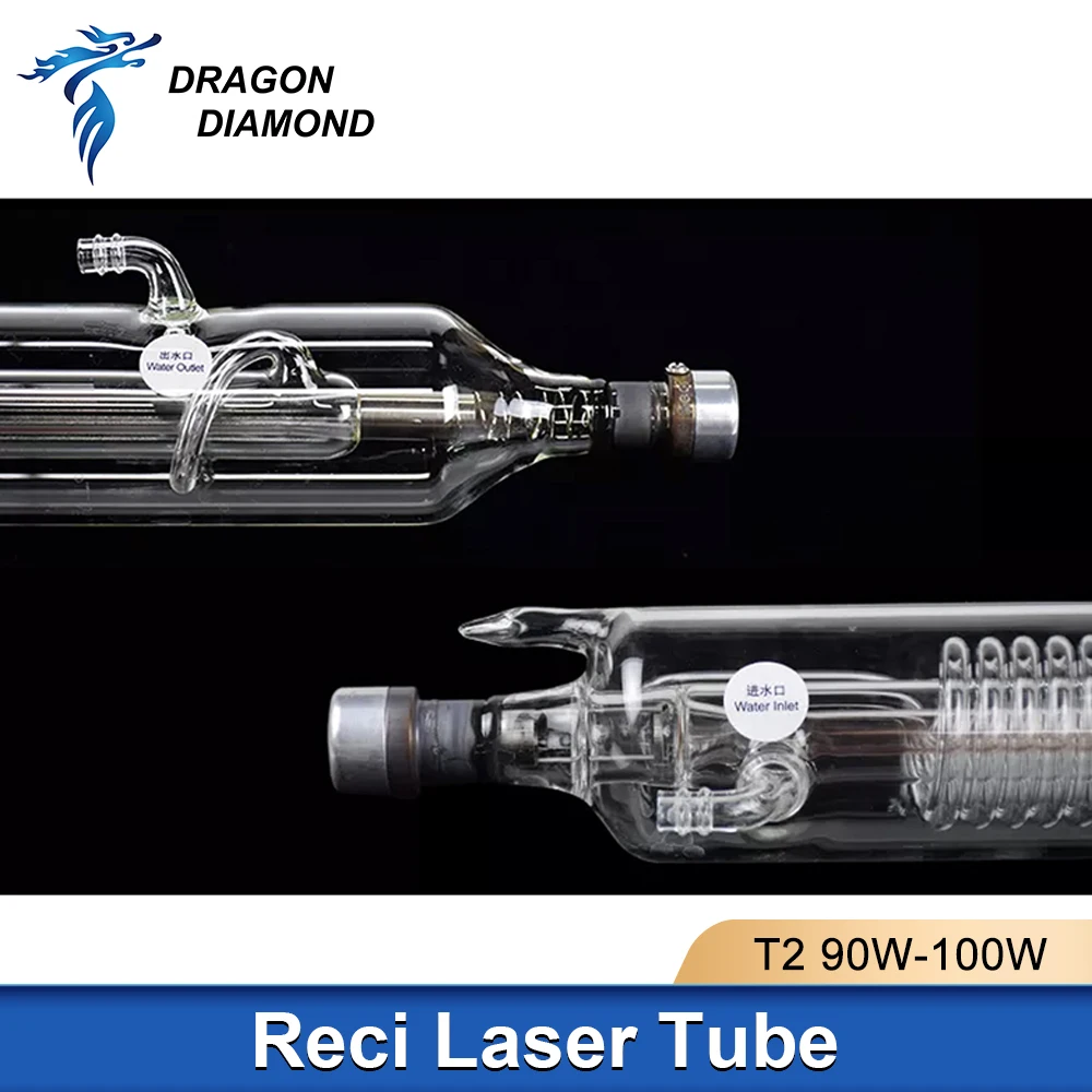 

Original Reci T2 90W 100W Co2 Glass Laser Tube Dia.65mm Length 1250mm For Laser Engraving Cutting Machine Wooden Box